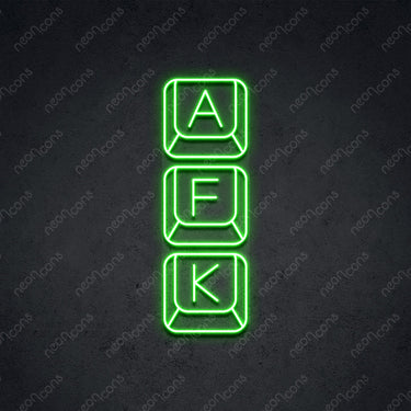 'Away From Keyboard' Neon Sign 45cm (1.5ft) / Green / LED by Neon Icons